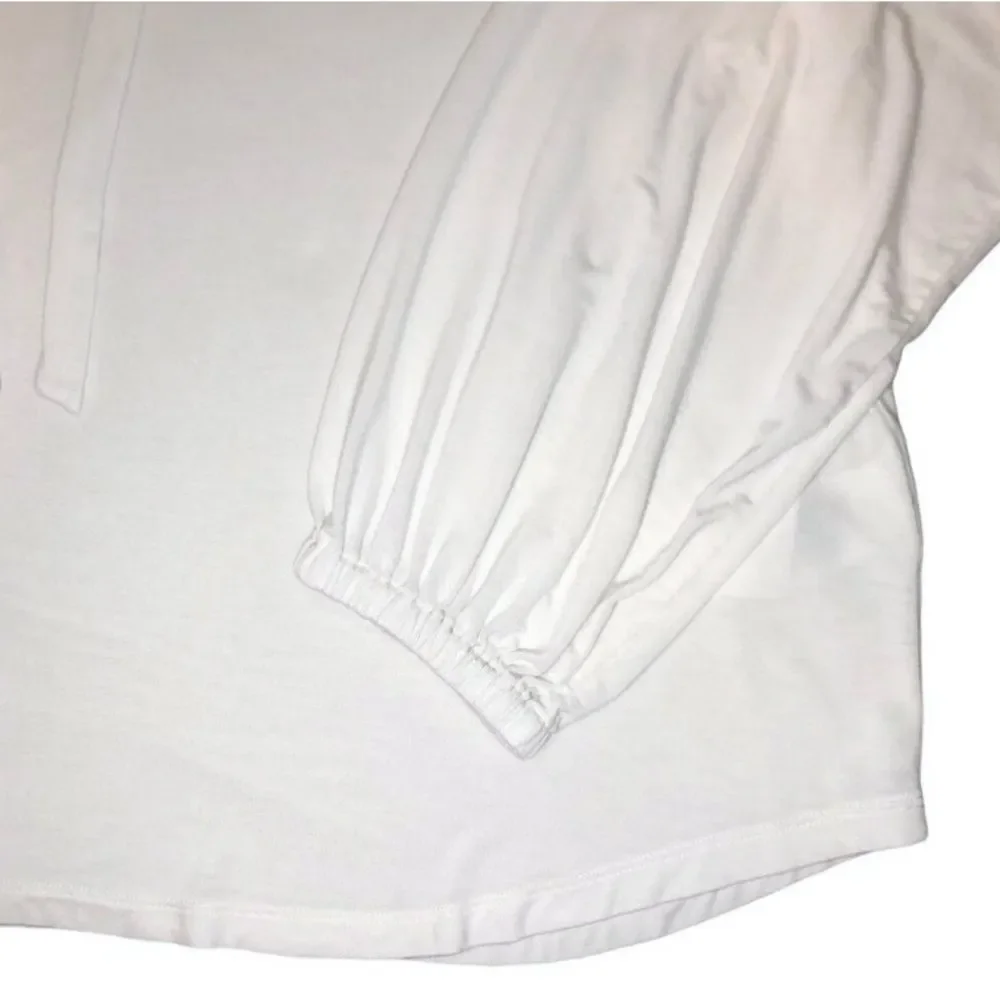 Lauren Ralph Lauren Black Label Knit Top with Ruffle Collar in Cream Women’s XXL